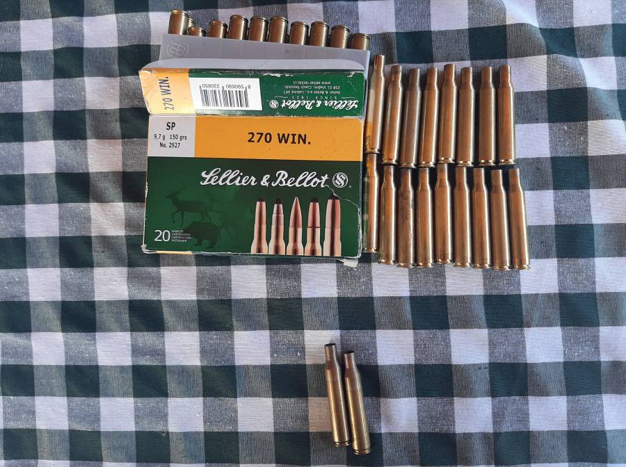 .270 Winchester reloading, Lee 3-die reloading set for .270Win. Complete with case holder & powder scoop. Asking R600. (SOLD)
2 boxes of 100 each PMP 150gr Soft Point bullets. Asking R750 per box
Assorted brass: 37 x S&B (SOLD); 2 x PMP; 14 x PMC. R5 per case.

Contact me via WhatsApp, which is the most reliable way to get hold of me.