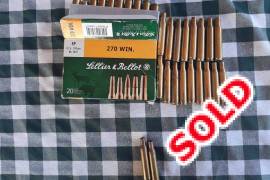 .270 Winchester reloading, Lee 3-die reloading set for .270Win. Complete with case holder & powder scoop. Asking R600. (SOLD)
2 boxes of 100 each PMP 150gr Soft Point bullets. Asking R750 per box
Assorted brass: 37 x S&B (SOLD); 2 x PMP; 14 x PMC. R5 per case.

Contact me via WhatsApp, which is the most reliable way to get hold of me.