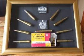 7x57 Mauser , Mauser 7x57 collection, 7x57 Mauser , 7x57 Mauser , 7x57 Mauser , 7x57 Mauser Kynoch collection.  For the traditionalist.  9x    7x57 Mauser cartridges,  all with different bullet styles. Sharp point ,  lead tip,  nickel, CMJ  etc.  R695. The photos don't do this collection justice.
