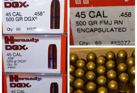 For Sale - HORNADY .458 bullets, For Sale - HORNADY .458 bullets
500gr FMJ - R2250/box (50qty)
500gr DGX - R2450/box (50qty)
Tel 068 505 5664