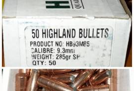 For Sale - HIGHLAND 9.3mm 285gr soft point bullets, For Sale - HIGHLAND 9.3mm 285gr soft point bullets
Brand new sealed boxes
R1250/box (50qty)
Tel 068 505 5664