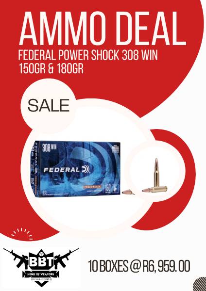 Federal Powershok 150gr and 180gr Ammo for sale, Bulk order deal 10 boxes (20 rounds per box) of Federal Powershok ammo available in 150gr and 180gr limited time offer 