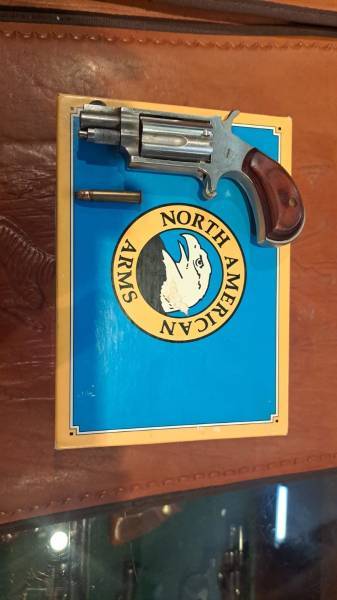 North American Arms .22 Magnum, North American Arms .22 Magum, box and all documents as well as a holster included. It can be viewed at local gun shop on request.
