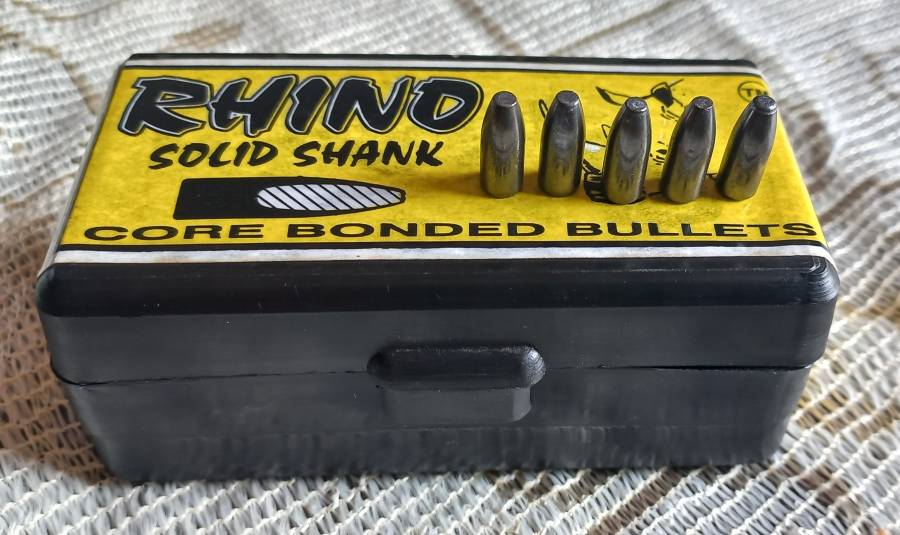 .224 Rhino Solid Shank , 60 × 40 Grain Rhino Solid Shank Bullets @ R280 (SUITABLE FOR 22 HORNET)

75 × 45 Grain Rhino Solid Shank Bullets @ R350 

58 × 50 Grain Rhino Solid Shank Bullets @ R270 

PRICES EXCLUDES POSTAGE VIA POSTNET 