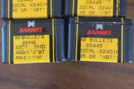 45 Grain XBT Barnes X bullets , 200 ×45 Grain XBT Barnes X bullets (50 per box)

PRICE EXCLUDES POSTAGE VIA POSTNET 

SLIGHTLY NEGOTIABLE 