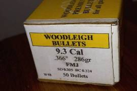 For Sale - WOODLEIGH 9,3 (.366) FMJ 286gr Solids, For Sale - WOODLEIGH 9,3 (.366) FMJ 286gr Solids
Premium Big Game Hunting bullets
One sealed box of 50qty left
R2950/box
Tel 068 505 5664
 
