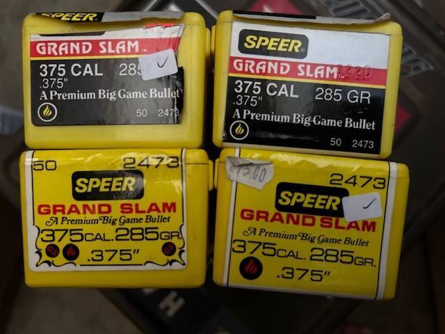 375 Speer Grand Slam 285gr, 200x Speer Grand Slam Cal 375 285gr bullets for sale
R1000/50
R4000 for all (neg)