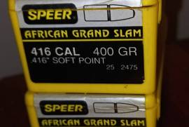 For Sale - SPEER .416 African Grand Slam bullets, For Sale - SPEER .416 African Grand Slam 400gr soft point bullets
Premium Big Game Hunting bullets
2 boxes left
Price R1250/box
Tel 068 505 5664