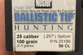 .257  100gr Nosler Ballistic tips, 100gr .257 Nosler Ballistic tip hunting 
90 heads
 