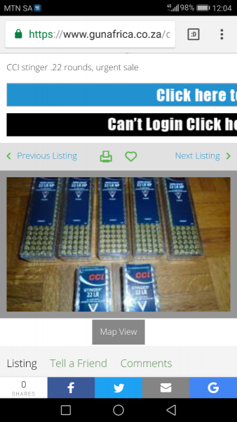 Scammer alert, Beware!!!
the advert posted for the CCI 22lr ammo is a scam.
The advertiser is a known scammer who cons people by advertising items at a price thats too good to be true.
He continuously changes phone numbers and asks buyers to contact him via watzapp only.
His days are numbered, the cops are on to him.