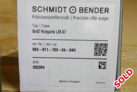 Schmidt and Bender 6 by 42, Schmidt and Bender 6 by 42

A7 Reticle

Mounted for less than 200 shots on .270 Win

Selling to finance Rangefinder Binos

Amazing optics!!!