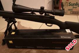 Nikon monarch 3.  4-16x50, Nikoplex reticle
Nikon scope covers
Capped turrets
Side parralax

Nikon lifetime warranty

Great all round scope

In very good condition, no scratches or bumps

Please contact me via email or phone