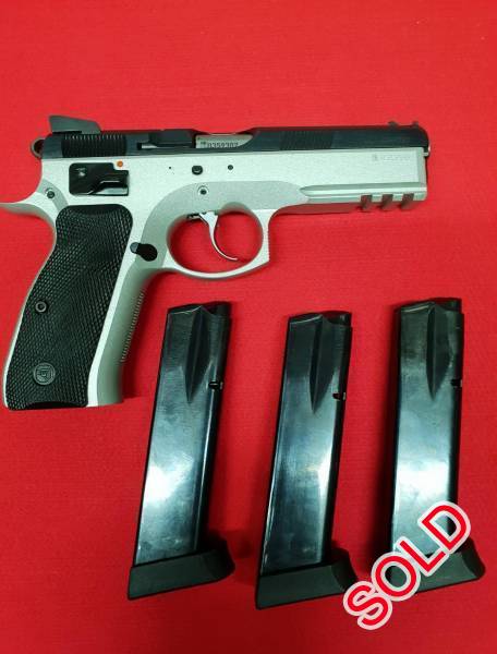 CZ Shadow SP-01 9mm, Fire arm in excellent condition. Includes black CR Speed belt, WSM holster with 3 x Versa Pack mag clips and 3 stock mags. In dealer stock at dealer that can assist with new license application. 