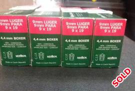 9mm PARA AMMO, 4 boxes S&B FMJ ammo for sale