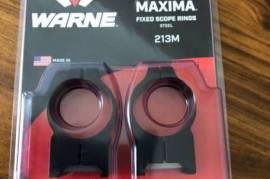 Warne 30mm scope rings , As new.. incorrectly purchased and could not return
mounted once and then had to replace with low rings

price negotiable
call or whatsapp 0795570512
postnet to postnet postage can be arranged