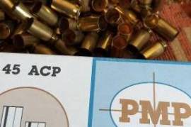 Brand new .45 ACP brass - 380 off, Brand new PMP .45 ACP brass cases for sale.......batch of 380 cases as 1 lot in boxes.
Delivery in Pretoria area or postage by buyer.