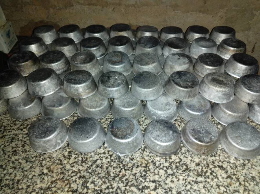 Lead for bulletcasting for sale, Lead ingots cast from bullets mined out of shooting range backstop. Correct hardness for casting bullets as they were bullets before! Ingots weigh around 900g - 1kg each. Cup-cake size. Selling at R30 p/kg. Courier costs for buyers acc.
 