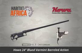 HOWA 24 INCH VARMINT 6.5 CREEDMOOR BARREL ACTION, The Howa 24 inch Varmint 6.5 Creedmoor Barrel Action provides the Long Range Hunter and sport shooter with the best of both target shooting accuracy and a very functional hunting rifle. The 24 inch varmint or bull barrel profile provides the extra stiffness. The 24 inch barrel allows for optimum burning of the propellant resulting good muzzle velocity and flatter trajectories. The heavier barrel profile also creates less recoil for absolute target shooting accuracy. It also comes with a forged flat bottom receiver with an integral recoil lug. Howa Barrel Actions are the most popular choice among competition shooters and with the addition of custom stocks and great modularity. The result is a modern rifle with exceptional value for money.