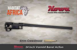 HOWA 24 INCH VARMINT 6MM CREEDMOOR BARREL ACTION, The Howa 24 inch Varmint 6mm Creedmoor Barrel Action provides the Long Range Hunter and sport shooter with the best of both target shooting accuracy and a very functional hunting rifle. The 24 inch varmint or bull barrel profile provides the extra stiffness. The 24 inch barrel allows for optimum burning of the propellant resulting good muzzle velocity and flatter trajectories. The heavier barrel profile also creates less recoil for absolute target shooting accuracy. It also comes with a forged flat bottom receiver with an integral recoil lug. Howa Barrel Actions are the most popular choice among competition shooters and with the addition of custom stocks and great modularity. The result is a modern rifle with exceptional value for money.