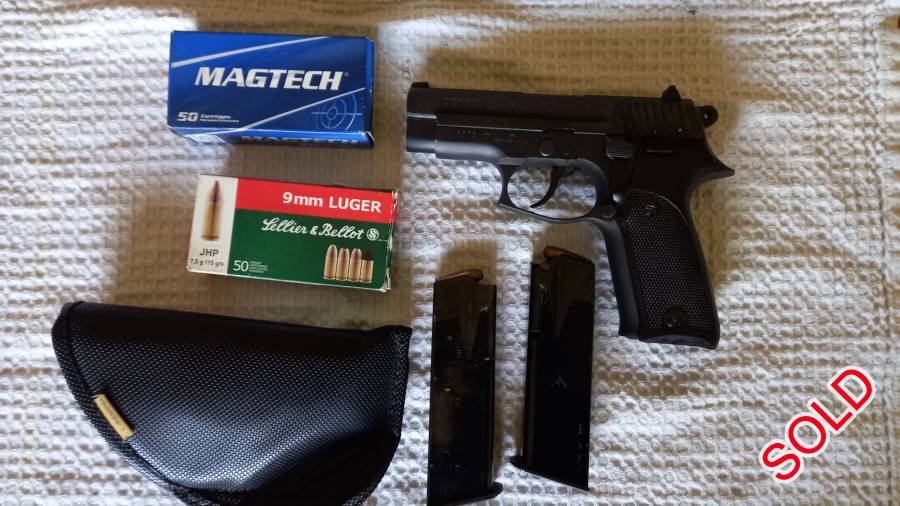  For Sale-ASTRA A-100 , ASTRA- A100 9mm , excellent working good condition, well maintained, very reliable, minor scratches. 2X 18rd mags, Remora holster and approx 80rnds of ammo plus lubricant. R4000 ONCO. Please whats app for more info