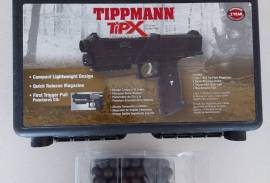 Tippman TIPX 68 Cal Paintball pistol + accessories, Only ever shot twice to test - basically brand new in carry case

* Standard 7 round mag + additional extended 12 round mag
* 3 cylinders
* multiple pepper balls and rubber balls

Cash Only
For collection in Gardens, CBD Only
No chancers