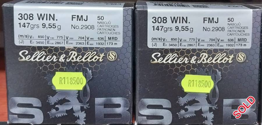 Sellier & Bellot FMJ .308 win 147 gr, Brand new Sellier & Bellot FMJ .308 win 147 gr !!!