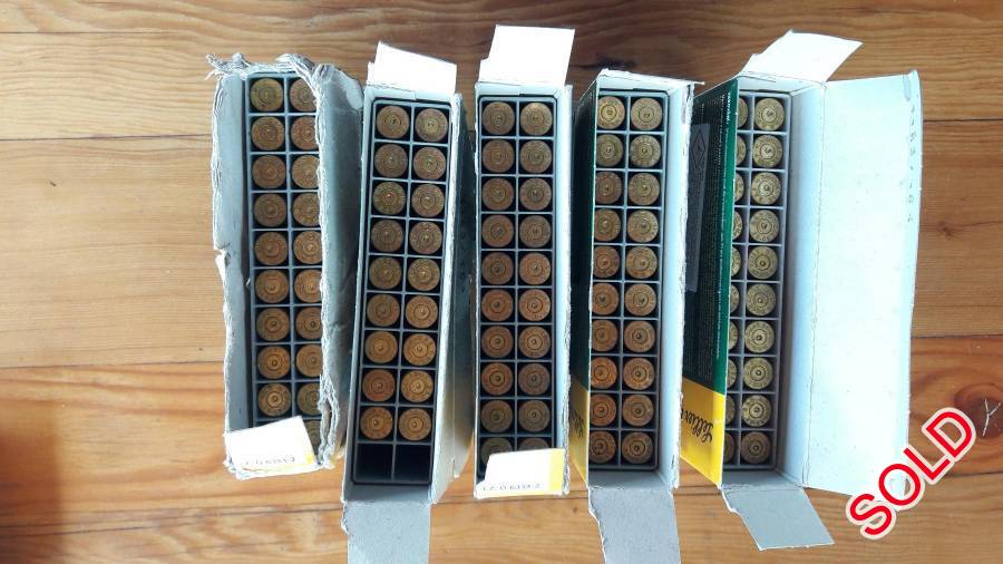 .30-06 Brass, 98 x once fired S&B cases R4 each
35 x mixed cases, mostly PMP the rest Frontier, Musgrave, Sako R100 the lot

Please call/sms/whatsapp or email me directly as notifications from this site don't always reach me.