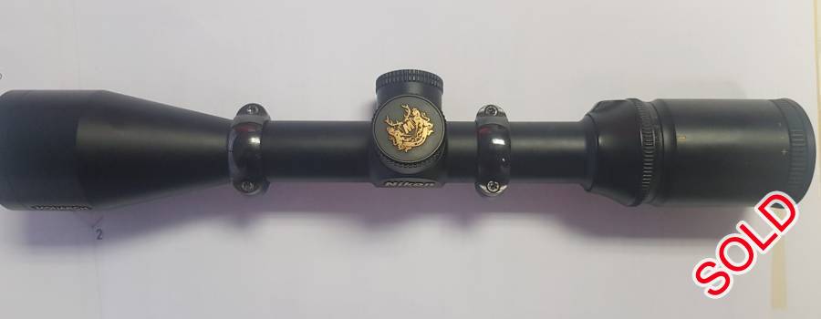 Excellent condition riflescope with rings, Nikon Monarch 3 
2.5 - 10 x 42 Matte NP
2 z Weaver scope rings
2x steel scope rings
scope in exceilent conditiion. 
Reason for sell:  Purchased scope for extreme long range shooting.
 