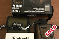 Bushnell Elite Arc Rangefinder 1 Mile 7 x 26 CONX, 
Selling for over R 15 000 at Wildman

 


Ranges from 5-1,760 yards with 1/10-yard display precision and 7 times magnification
Laser wirelessly communicates with the conx app on both iOS and Android platforms and allows configuration via a smartphone and the ability to load up to three Custom Ballistic curves
Wind data is incorporated into holdover values with the use of approved kestrel wind meters (not included)
Arc rifle mode provides bullet-drop/holdover in in, MOA or Mils and vs I allows sight-in distance options of 100, 150, 200 or 300 yds / meters
Built with a Fully waterproof housing with fully-multi coated optics, rain guard HD and a diopter adjustment

