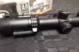 Bushnell AR 1-4x24 scope, I'm selling my Bushnell scope as I have upgraded to a larger scope to shoot at distance, scope is basically new, only been on the AR semi for a short time, it has a illuminated retical as well as a quick throw leaver . Changed the scope so that I can shoot the ar at 500m+, the Bushnell is in perfect working order. Please contact me for more info