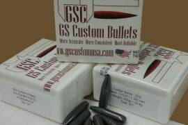 6.5mm (.264") Bullets, Rhino Solid Shank 140gn, GS Custom 110HV 110gn, Claw Bullets Open Tip 140gn and Claw Bullets Open Tip 150gn.