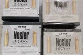270 WSM Nosler Brass - NEW, Brand New 270 WSM Nosler Brass for sale.
25 Pieces x 3 Boxes
50 Pieces x 1 Box