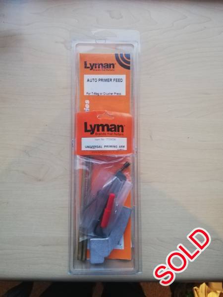 Lyman auto primer feed, 1 x Lyman auto primer feed,complete and brand new for sale at R400
Courier cost for buyer
Contact Francois at 0849099317
