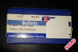 Lapua 155gr bullets for .308 , Lapua 155gr bullets for .308 caliber rifle.  100 bullets. R700. I am in Bloemfontein. 'If interested contact me on 072 405 4155. 