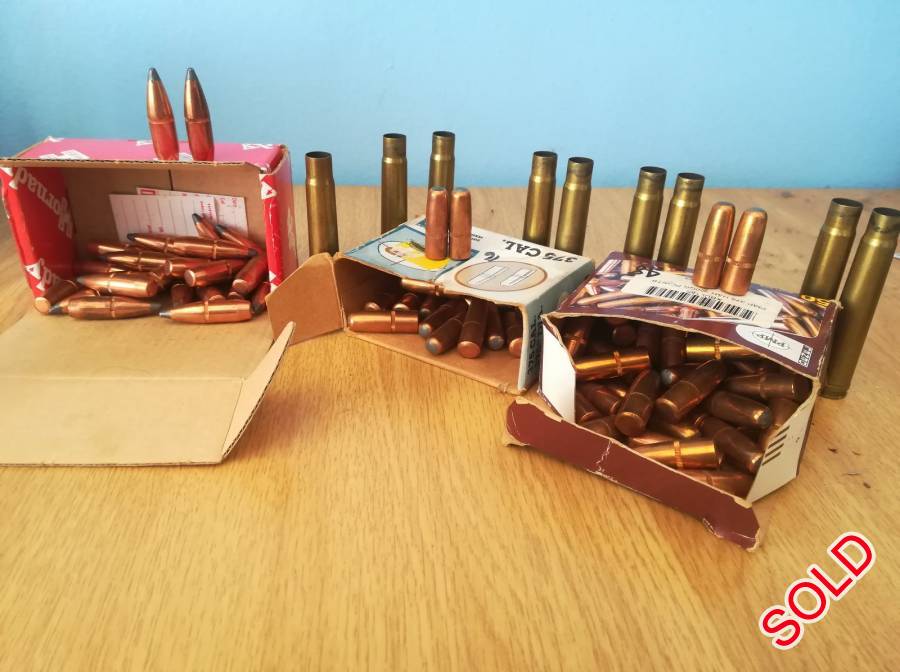 375 H&H  bullets,brass casings and die set, 84 bullets of .375 H&H 



64 x PMP H&H Magnum 300gr soft point

24 x Hornady Boat Tail 300gr spitser point

9 x brass casings included.



Full die set for .375 H&H


Selling for R1800

