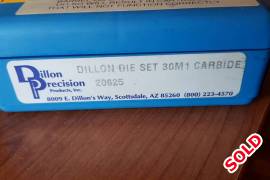 .30 CARBINE DIES, .30 Carbine Dillon dies for sale. Dies in like new condition. Located in Pta. Please phone Philip 074 557 6741