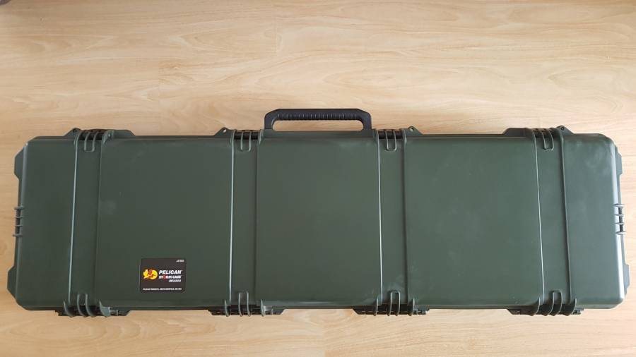 Pelican gun case, Pelican storm case, can hold two rifles with scopes.