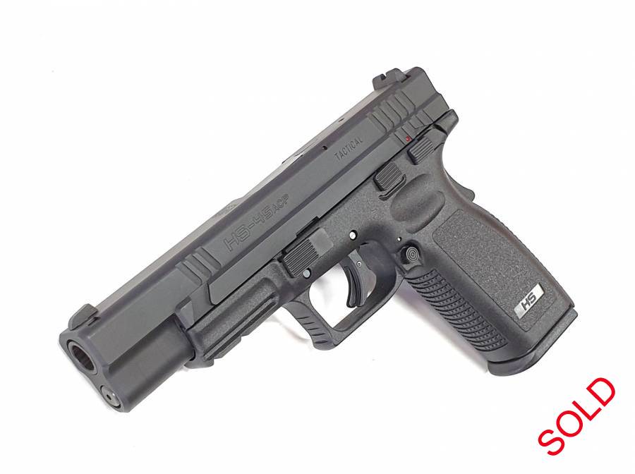 HS-45 Tactical pistol FOR SALE, HS-45 Tactical, .45 ACP, semi-automatic pistol available for sale from dealer.

To view more pictures and information and to make an enquiry on this firearm, please visit the following link:
http://theguntrove.co.za/browse-firearms/hs_45_tactical/

The Gun Trove
www.theguntrove.co.za