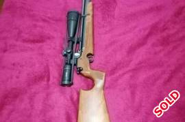 Air Arms S200 & Diving Cylinder, Spotless  Air Arms S200 in .177/4.5mm calibre, Hawke Vantage 6-24 x 50 half mildot IR Scope, 10 shot magazine fitted, Silencer, filling probe and a 6kg diving cylinder (serviced by Drager in June 2021). Open reasonable offers. 
WhatsApp Attie at 0 833284317