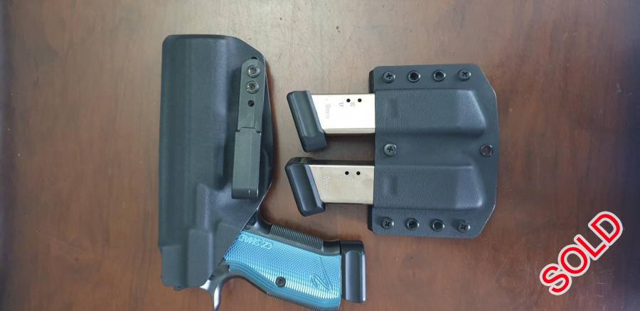 CZ Shadow 2, CZ Shadow 2, 3 magazines, kydex IWB holster, kydex double magazine pouch. About 300 rounds fired through it. Price not negotiable. 