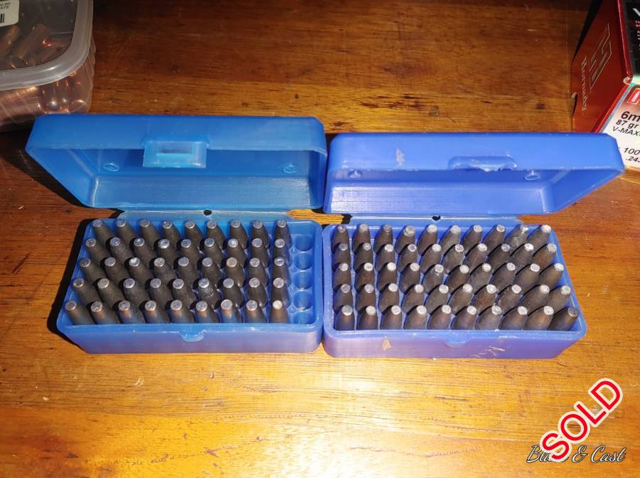 Bullets, 95 x 180gr Rhino .30cal R800
57 x 270gr Impala .375cal R400
Courier cost for buyers account
Contact Stephen 0828516548