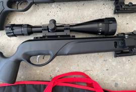 GAMO Pellet Rifle , GAMO Coyote Whisper 4.5mm

Bolt Action (10 Pellets/magazine 

PCP

Picatinny Rail mounted bipod (removable)

8-16 x 50 Scope

with Rifle Bag & Ammunition 
