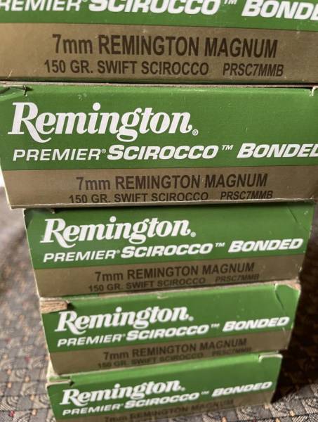 7 mm Remington Premier Scirocco Bonded Ammunition, Premier 7mm Rem 150gr Scirocco bonded loaded ammunition. Price per pack.