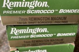 7 mm Remington Premier Scirocco Bonded Ammunition, Premier 7mm Rem 150gr Scirocco bonded loaded ammunition. Price per pack.