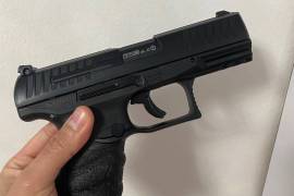 Umarex Walther PPQ M2, The gun has damage to the outer-front barrel but it still shoots without any issues, hence the lower price. It comes with a carrying case and some nylon balls.