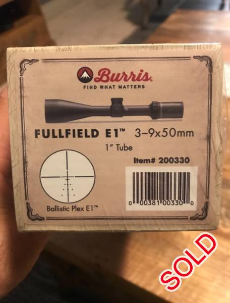 Burris fullfield E1, Burris fullfield E1 3-9x50
1” tube