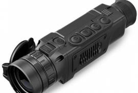 Pulsar Helion XP38 Thermal Imaging Monocular, Built-in Video Recorder
Detection Distance up to 1350 m
Variable magnification
User-friendly Interface
High resolution 640x480 thermal imaging sensor
Power Supply System B-pack
Stadiametric Rangefinder performed in the shape of rangefinding reticle which enables distance measuring to observed objects with known height
Robust array of 8 colour palettes
Mobile-Friendly with Remote Control and Live Internet Streaming