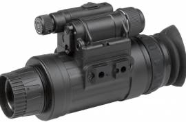 PRG Wolf-14 NL3i Night Vision Monocular - Gen 2+ , The PRG Wolf-14 NL3i Night Vision Monocular is a durable and versatile Night Vision monocular that delivers great performance at a reasonable price. Packed with high-tech features, the Wolf-14 NVM is equally suited for law enforcement and security professionals, as it is for hunting and recreation.

The Wolf-14 can be hand-held or mounted on a helmet or headgear. A specialized mount enables use with a rifle and the ability to mount in front of a camcorder or camera makes it ideal for night photography. With a variety of compatible lenses, long-range nighttime viewing is available in seconds. The Wolf-14 NVM features bright light shut-off circuitry and a built-in spot/flood IR illuminator. The Wolf-14 can be equipped with high-performance Gen 2 image intensifier tubes in green or white phosphor.

FEATURES
Compact, rugged design
Head or helmet mountable for hands-free usage
Bright light cut-off
Ergonomic, simple, easy to operate controls
Utilizes single CR123A lithium battery or AA
Alkaline, adapter included
Adaptable for use with cameras
Built-in Infrared illuminator and flood lens