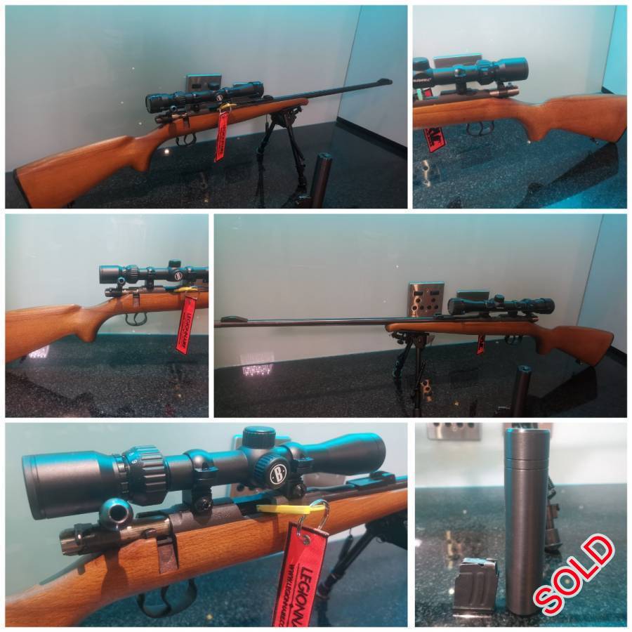 **AWESOME BUY**, **Very good condition
BRNO 22LR Mod2E comes with:
1. Threaded barrel by Morkel & Crouse
2. Barrel thread cap
3. Suppressor
4. Bushnell Rimfire scope
5. A 5 shot mag
