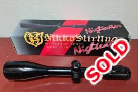 For sale Nikko Sterling Nighteater, 6 -24 x 56 Nikko Sterling Nighteater. 30mm base and illuminated crosshair. Used but still in good condition. Used it for about 3 years on a pcp airrifle but sold the rifle so have no use for it anymore. Purchased it brand new still have the box.